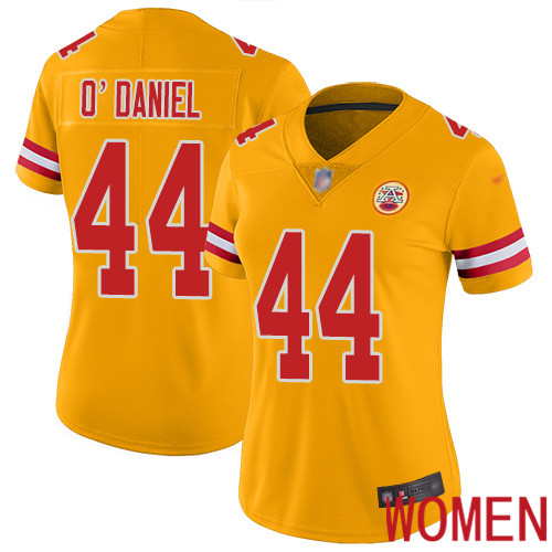 Women Kansas City Chiefs #44 ODaniel Dorian Limited Gold Inverted Legend Nike NFL Jersey->women nfl jersey->Women Jersey